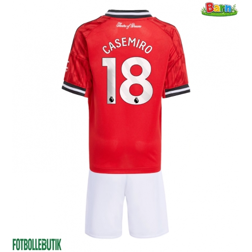 Manchester United Casemiro #18 Hemmaställ Barn 2025-26 Kortärmad (+ Korta byxor)